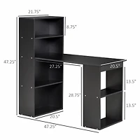 Homcom 47" Home Office Computer Desk with 6-Tier Shelves,