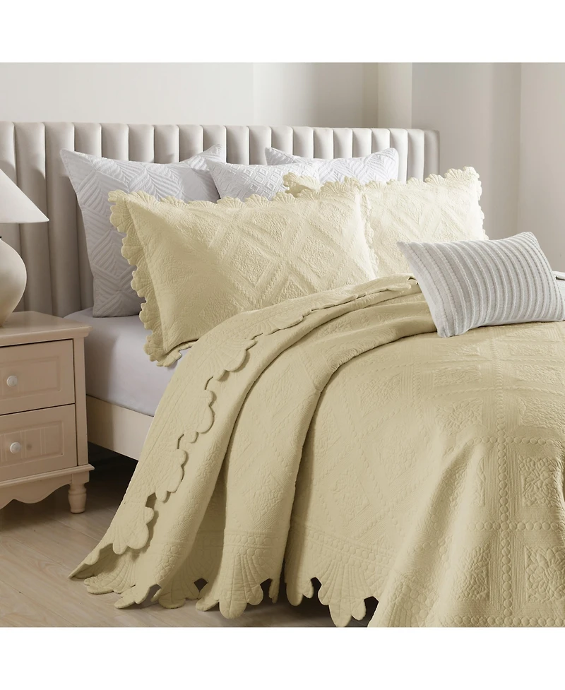 MarCielo 100% Cotton Oversized Bedspread Quilt Set Tk