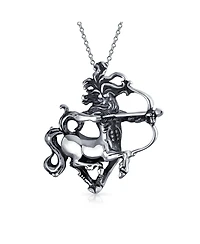 Bling Jewelry Sagittarius Archer Zodiac Sign Astrology Horoscope Pendant Necklace Sterling Silver Men