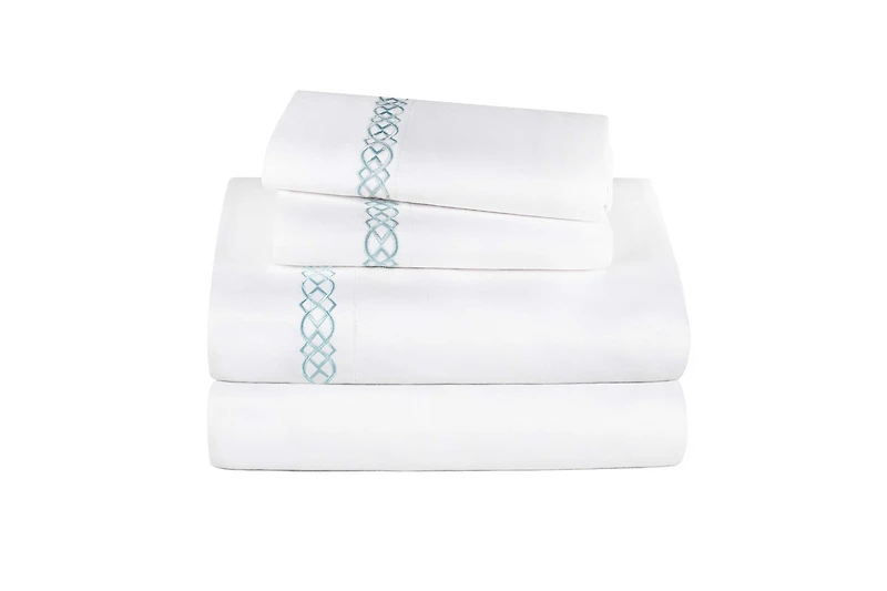 Superior Egyptian Cotton 1000 Thread Count Embroidered Bed Sheet Set
