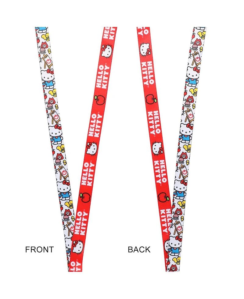 Hello Kitty Lanyard with Breakaway Rubber Charm and Id Sleeve