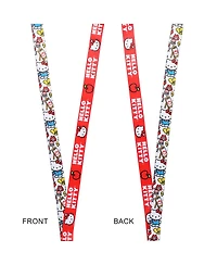 Hello Kitty Lanyard with Breakaway Rubber Charm and Id Sleeve