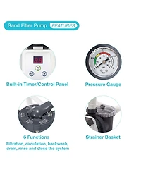 Intex 26647EG 2800 Gph Above Ground Pool Sand Filter Pump with Automatic Timer