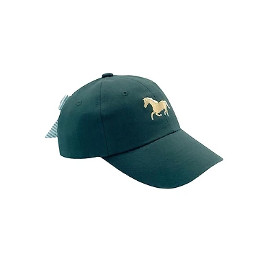 Bits & Bows Girls Girls Horse Bow Baseball Hat in Hunter Green
