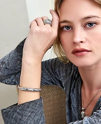 Devata Bali Filigree with Borobudur Oval 5mm Chain Bracelet in Sterling Silver