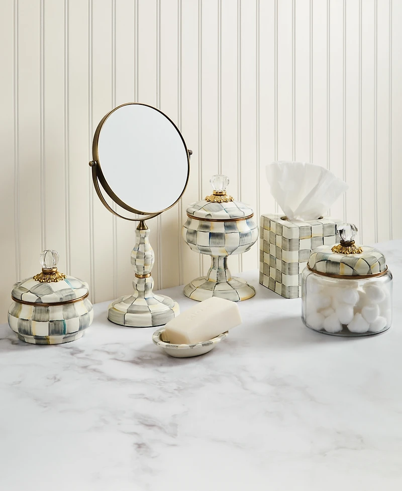 Mackenzie-Childs Sterling Check Squashed Pot