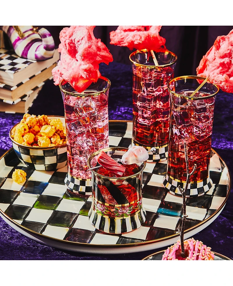 Mackenzie-Childs Courtly Check Highball Glass, Set of 2