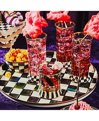 Mackenzie-Childs Courtly Check Highball Glass, Set of 2