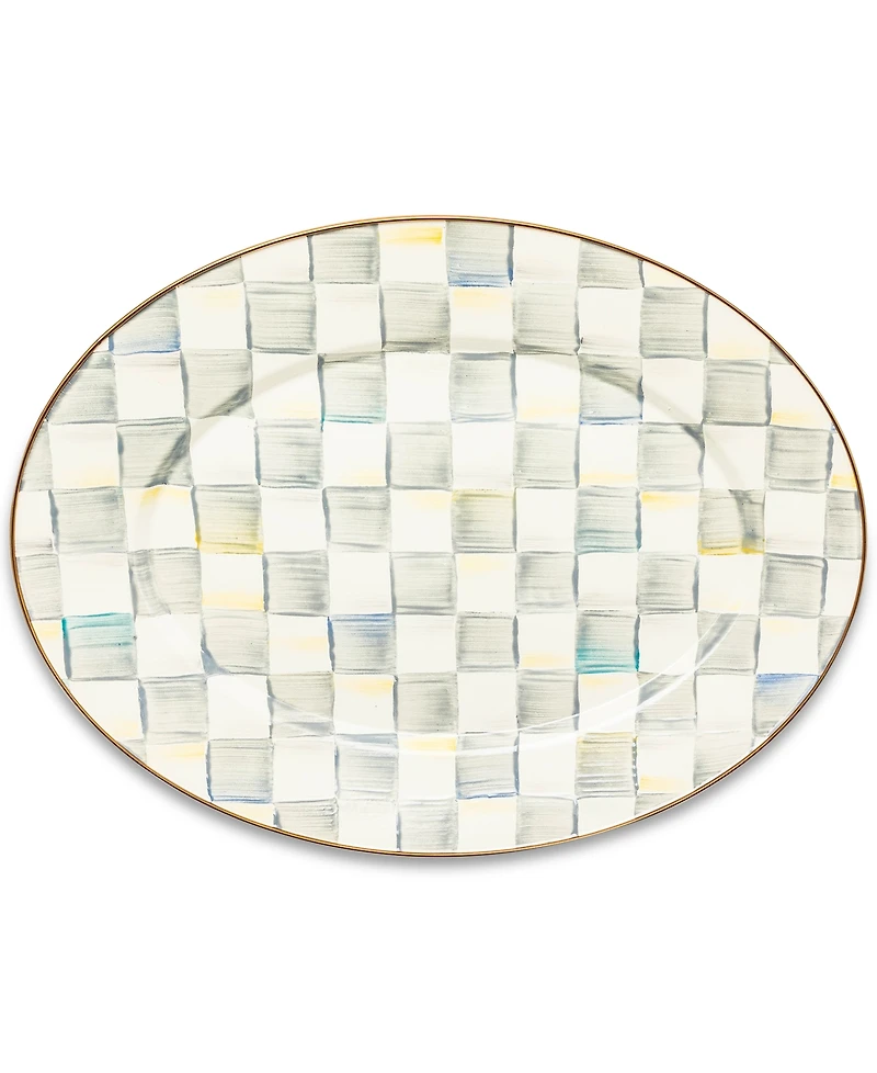 Mackenzie-Childs Sterling Check Medium Oval Platter