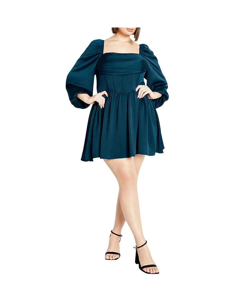 City Chic Plus Flirty Corset Dress