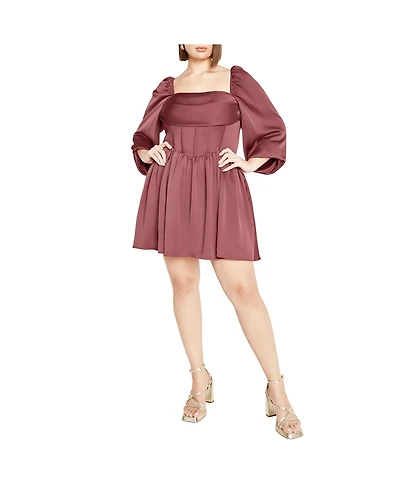 City Chic Plus Flirty Corset Dress