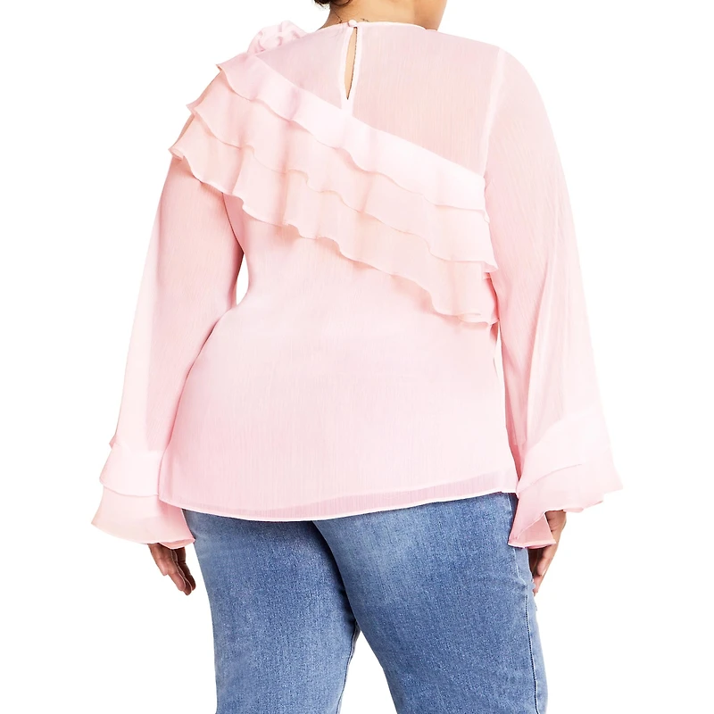 City Chic Plus Rosa Corsage Top