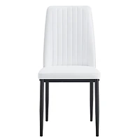 Streamdale Elegant Dining Set Marble-Effect Table, Pu Leather Chairs for 6-8