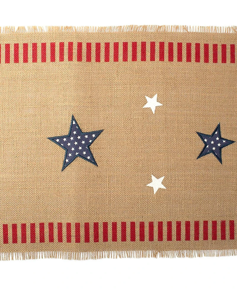 Design Imports 4th of July Jute Table Runner, 14"x108 "