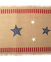 Design Imports 4th of July Jute Table Runner, 14"x108 "