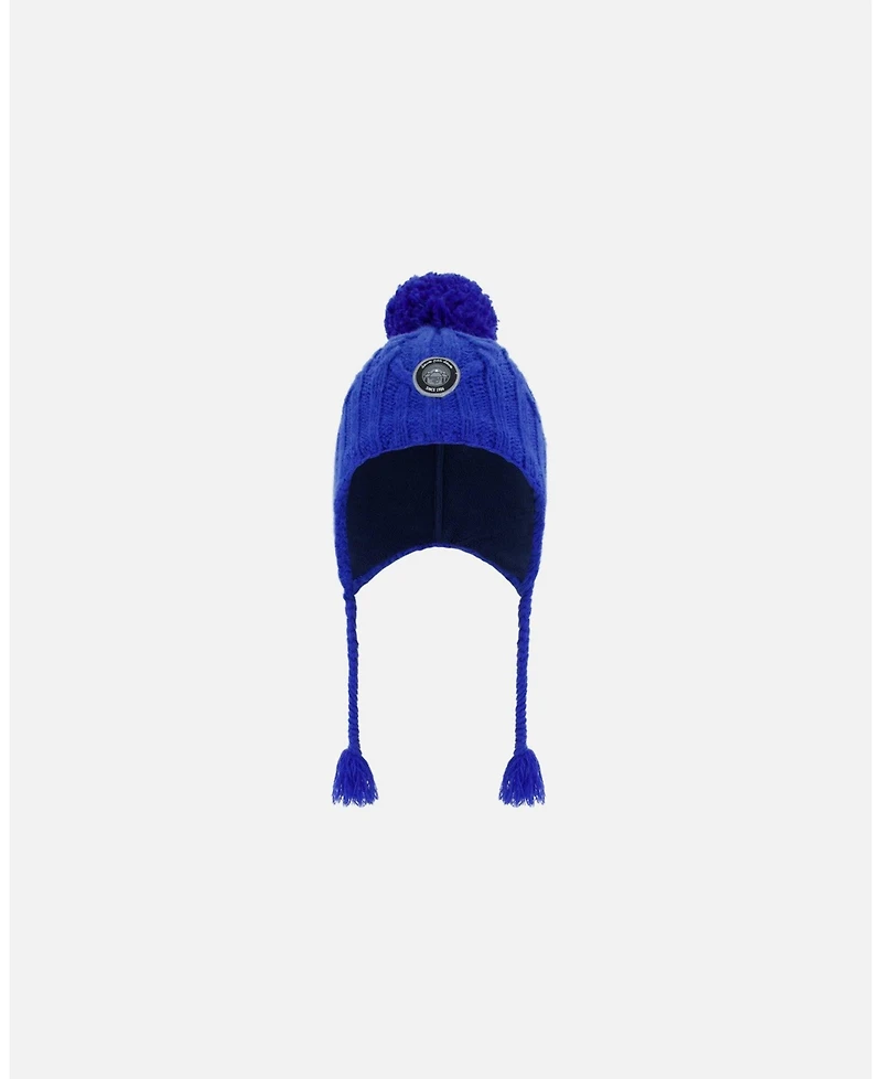 Deux par Deux Boy Peruvian Knit Hat Royal Blue - Toddler|Child