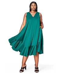 L I V D Plus Size Simone Sleeveless Pocket Flare Dress
