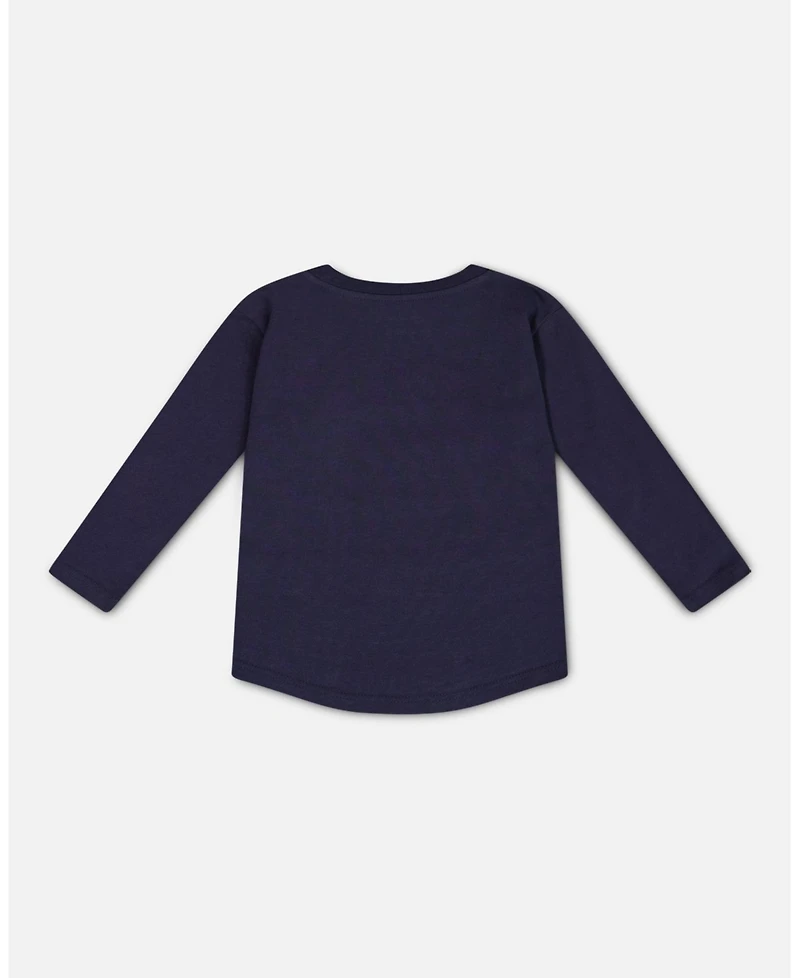 Deux par Deux Toddler Boys Long Sleeve T-Shirt With Print Navy - Toddler|Child