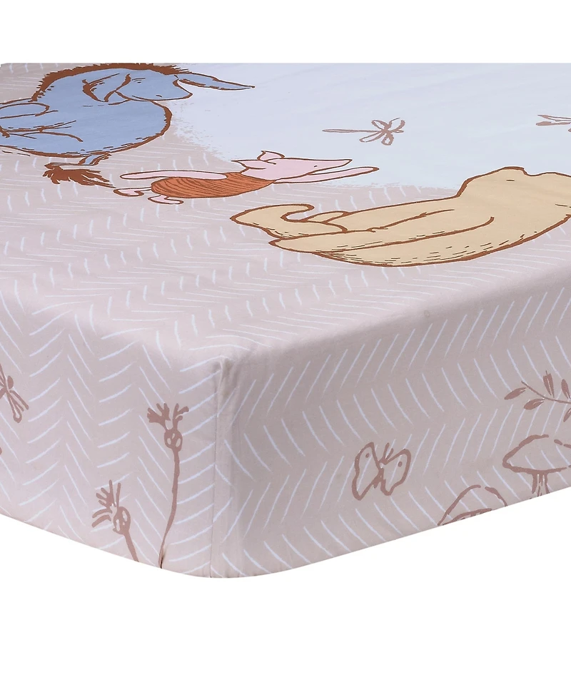 Lambs & Ivy Disney Baby Pooh Bear & Pals Photo Op Cotton Baby Fitted Crib Sheet