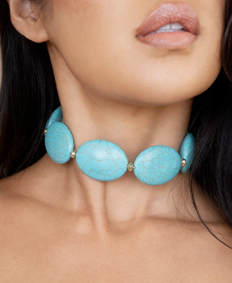 Ettika Oval Turquoise Stones Statement Choker