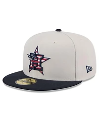 New Era Men's Khaki/Black Houston Astros 2024 Fourth of July 59FIFTY Fitted Hat