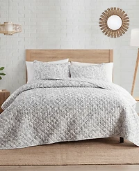 Indigo Ink Abstract 3-Pc. Quilt Set, King