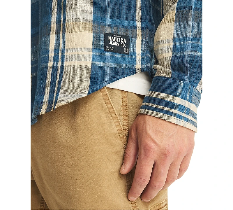 Nautica Men's Classic-Fit Plaid Button-Down Twill Shirt