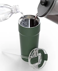 SplitFlask Dual Chamber 2-In-1 Double Sided Vacuum Insulated Stainless Steel Water Bottle Tumbler Travel Mug 30oz