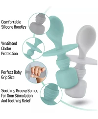 Sperric Toddler Spoons First Stage - Silicone Spoon For Self Feeding Set Gum Friendly Bpa Free