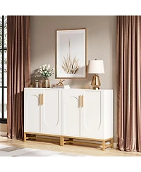 Tribesigns Modern Sideboards, Buffet Cabinet with 4 Doors and Adjustable Shelves