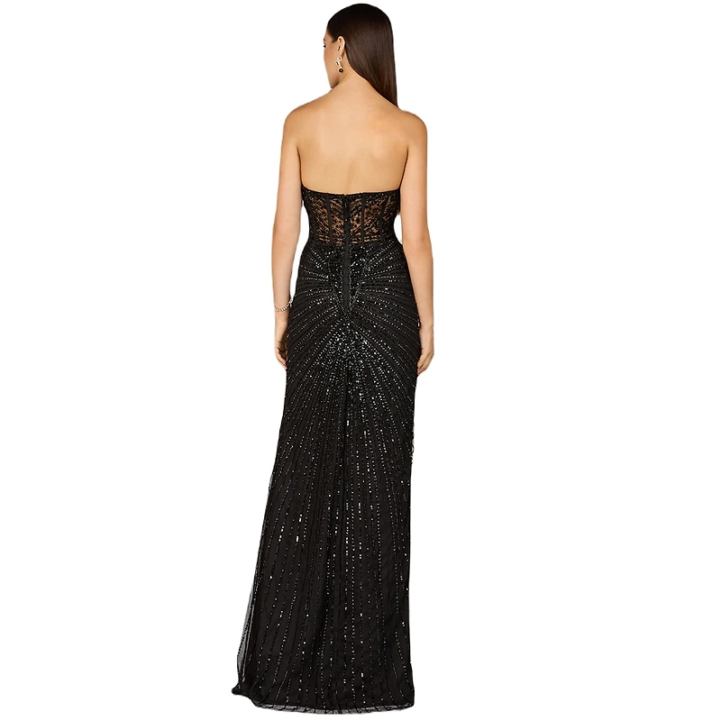 Lara Women's Embellished Strapless Gown with Slit
