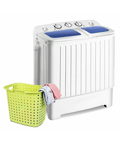 Gymax Compact Portable Washing Machine Twin Tub 20 lbs Washer Spinner Home Dorm