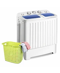 Gymax Compact Portable Washing Machine Twin Tub 20 lbs Washer Spinner Home Dorm