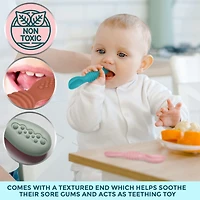 Sperric Silicone Baby Spoons First Stage Infant Feeding Spoon for Led Weaning Bpa Lead Phthalate and Plastic Free, Great Gift Set Multicolor 6 Pa