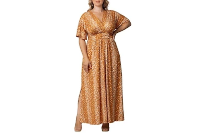 Kiyonna Women's Plus Vienna Kimono Sleeve Long Maxi Dress