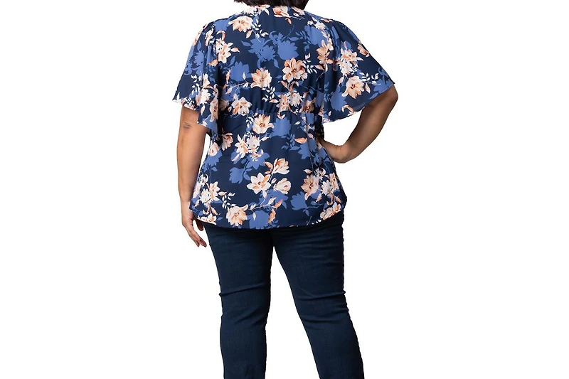 Kiyonna Plus Seaside Serenade Peplum Top