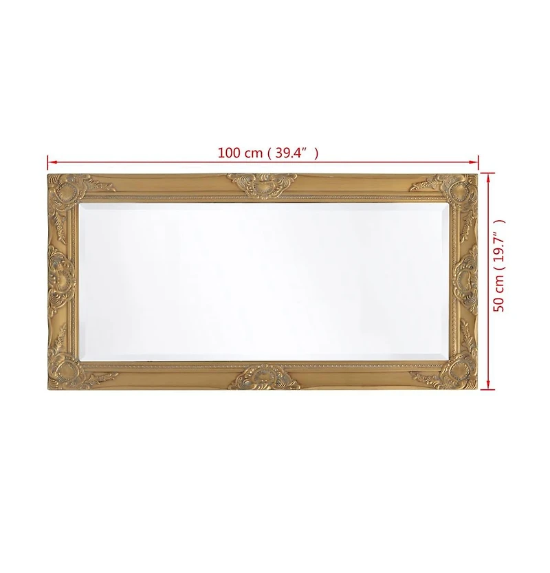 vidaXL Wall Mirror Baroque Style 39.4"x19.7" Gold