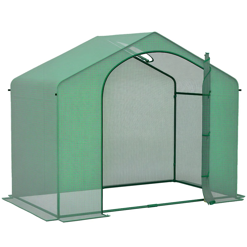 Portable Walk-in house with Pe Cover, Zipper Door, Top Vent,