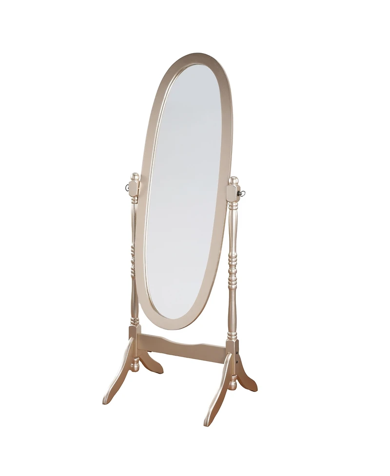 Streamdale Traditional Queen Anna Style Wood Floor Cheval Mirror, Gold Finish