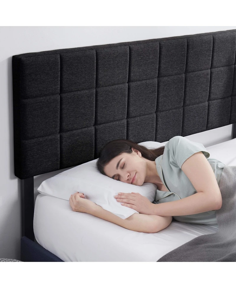 Clara Clark Heavy Duty Adjustable SquareTufted Fabric Headboard - King