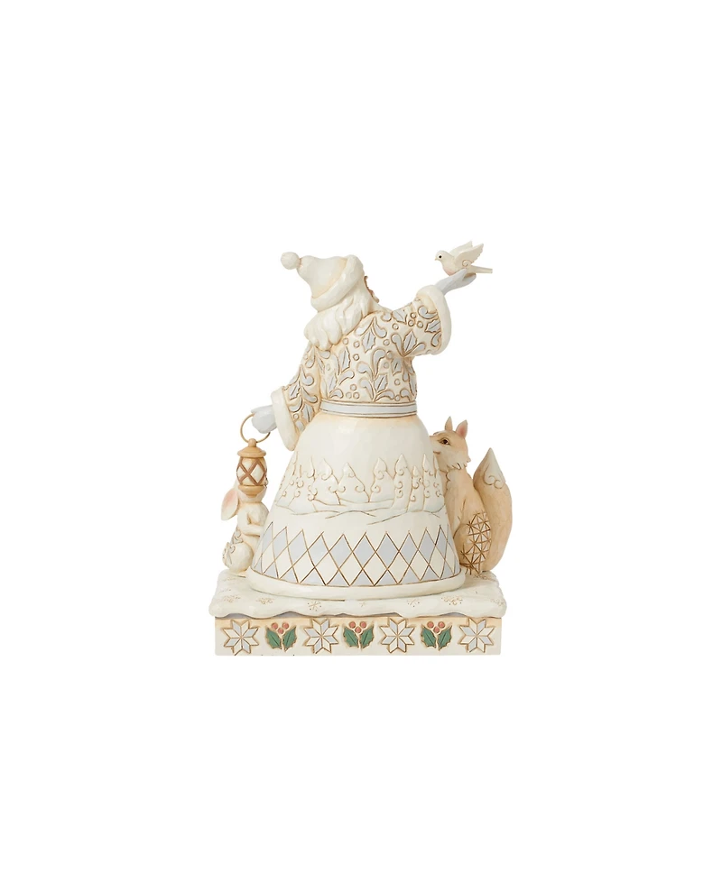 Jim Shore White Woodland Santa Holding Dove Figurine
