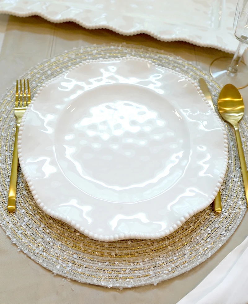 Certified International Perlette Cream Melamine 4-Pc. Dinner Plate Set