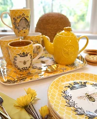 Certified International French Bees Set of 4 Mugs