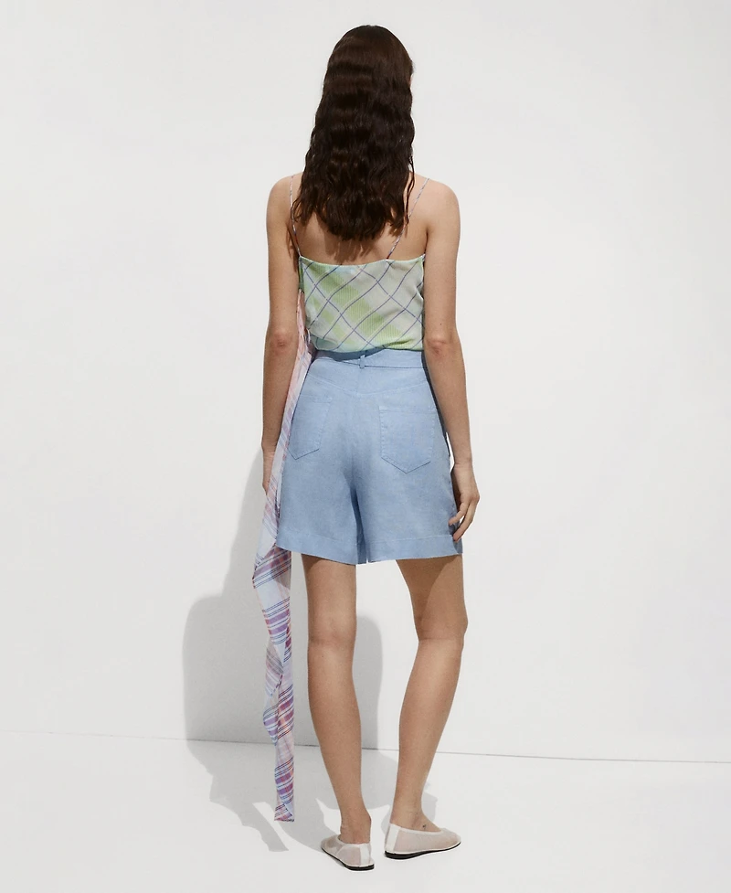Mango Women's Linen Straight Shorts