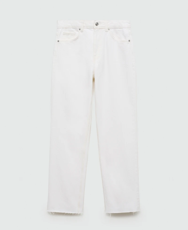 Mango Women's Straight-Fit Cropped Jeans