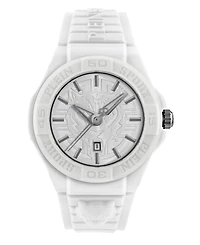 Plein Sport Men's New Fearless 3 Hand Date Quartz White Silicone Strap 46mm