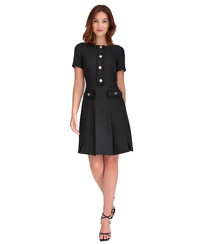 Tommy Hilfiger Women's Round-Neck Fringe-Trim Dress