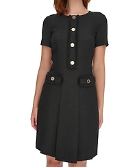 Tommy Hilfiger Women's Round-Neck Fringe-Trim Dress