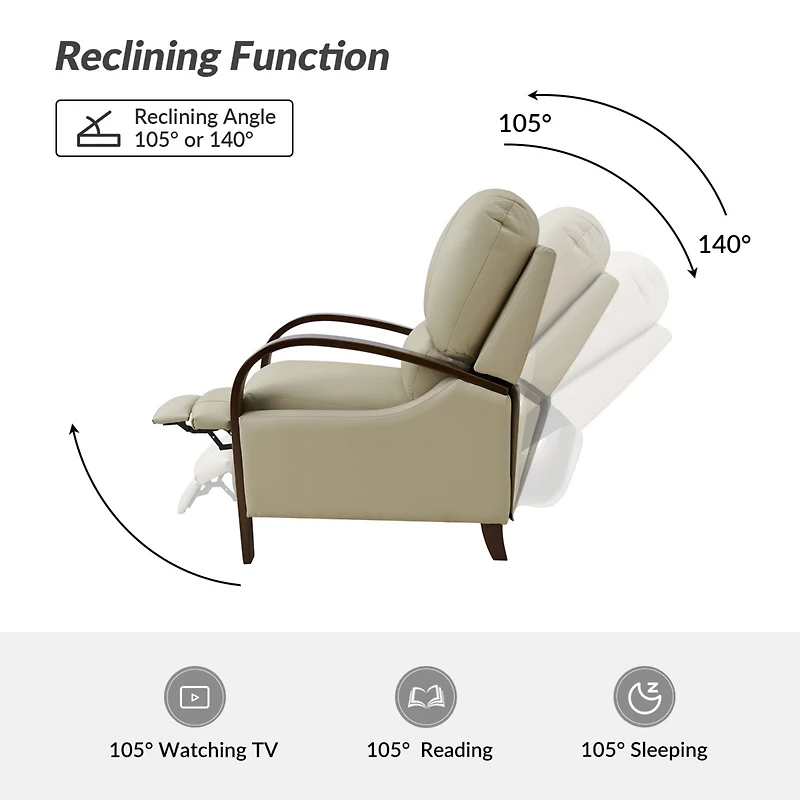 Alex Genuine Leather Manual Recliner