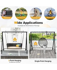 Slickblue Patio Metal Swing Stand with A-Shaped Structure-Black